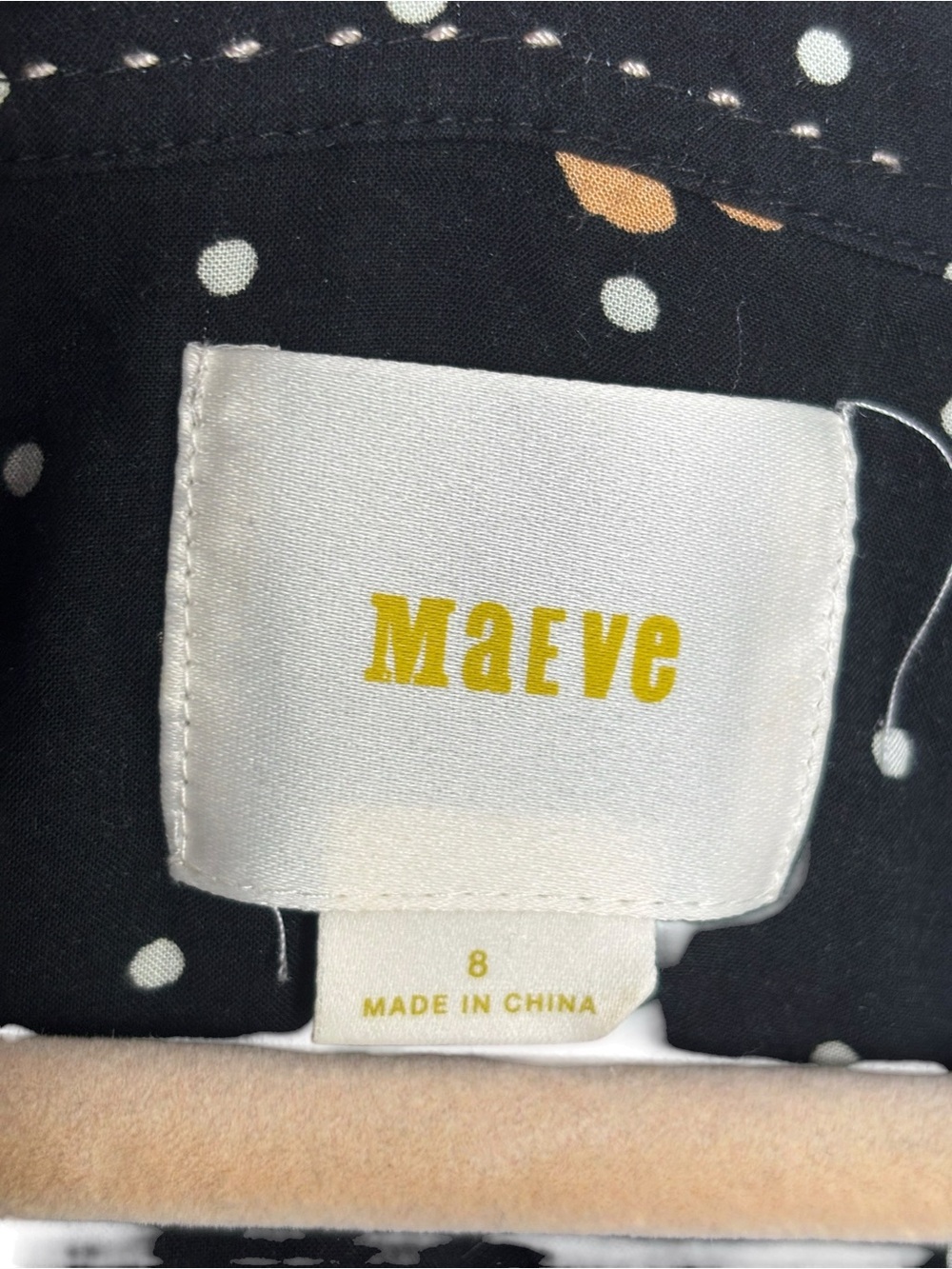 Maeve Anthropologie button down blouse black polka dot leopard two pocket 8 - Picture 7 of 8